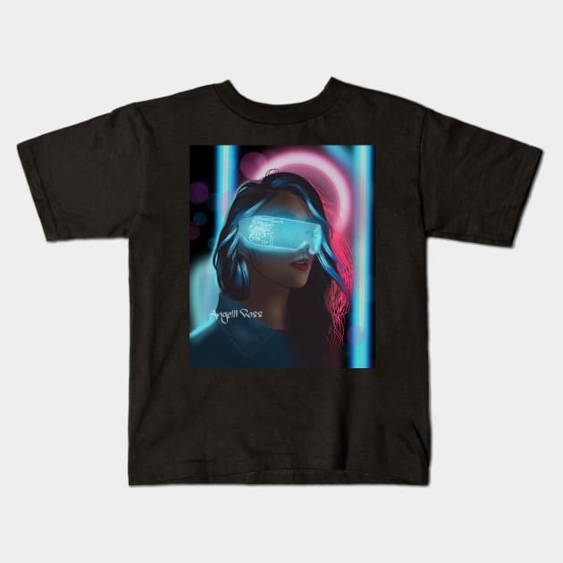 Cyber Girl Kids T-Shirt by ARTyPie